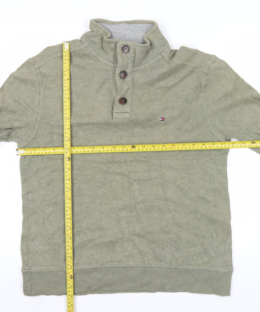 Tommy Hilfiger Men's Green Henley Sweatshirt Size L