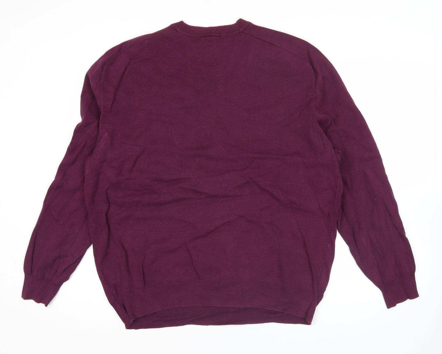 Lacoste Mens Purple XL Pullover Jumper Logo Crew Neck Knit