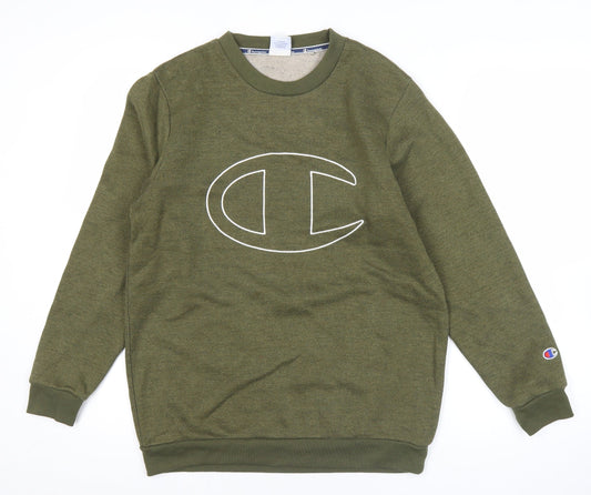 Mens UK Size M Champion Green Pullover Sweatshirt