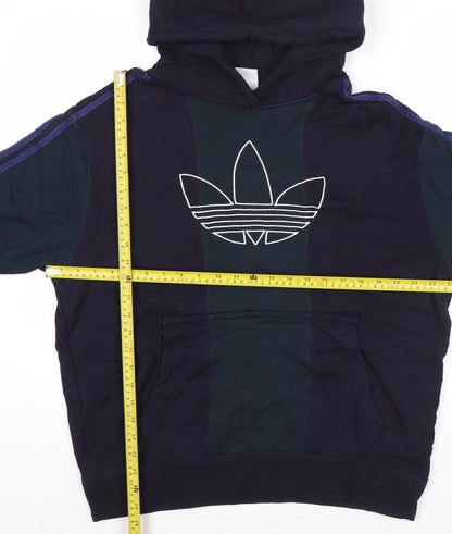 Mens UK Size L adidas Blue Pullover Hoodie