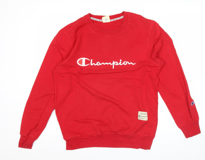 Mens UK Size M Champion Red Pullover Sweatshirt