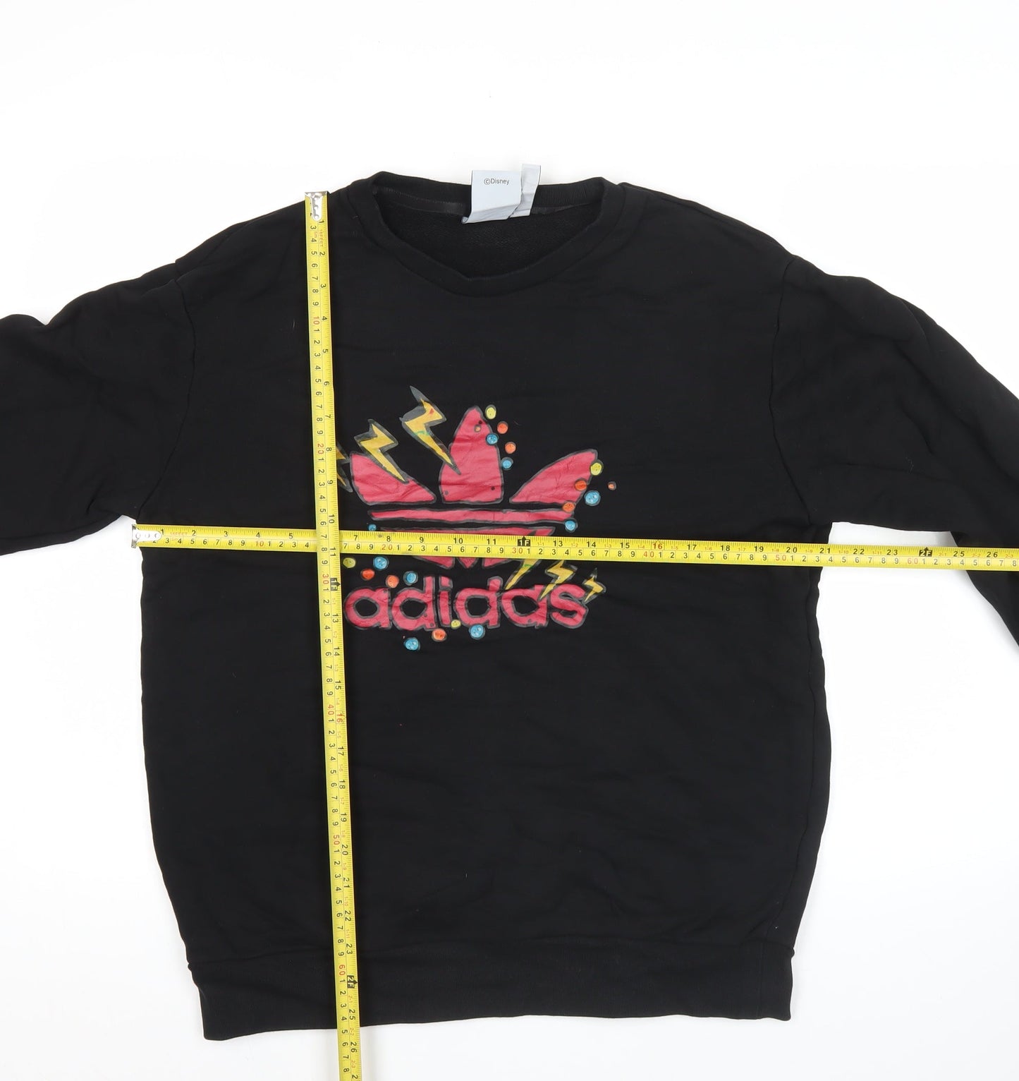 Adidas Disney Mens Black L Sweatshirt Crew Neck Graphic Print