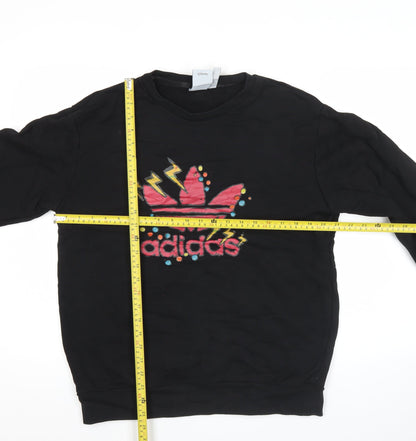 Adidas Disney Mens Black L Sweatshirt Crew Neck Graphic Print