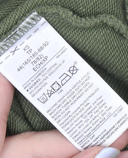 Mens UK Size XS Gap Green Pullover Hoodie