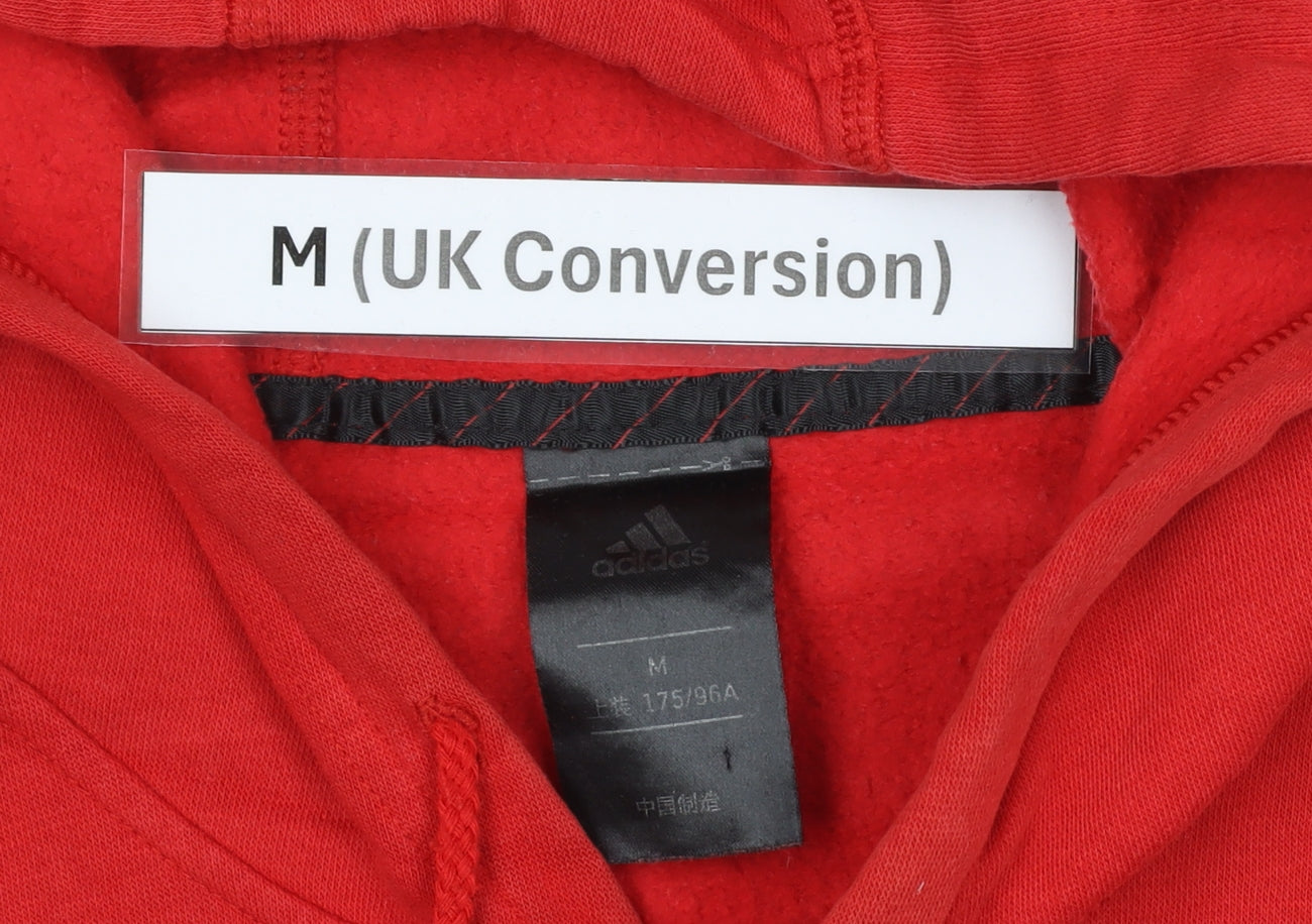 Mens UK Size M adidas Red Pullover Hoodie
