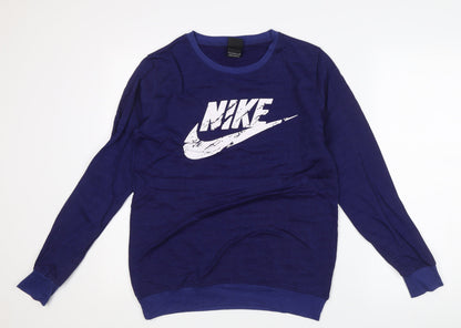 Mens UK Size L Nike Blue Pullover Sweatshirt