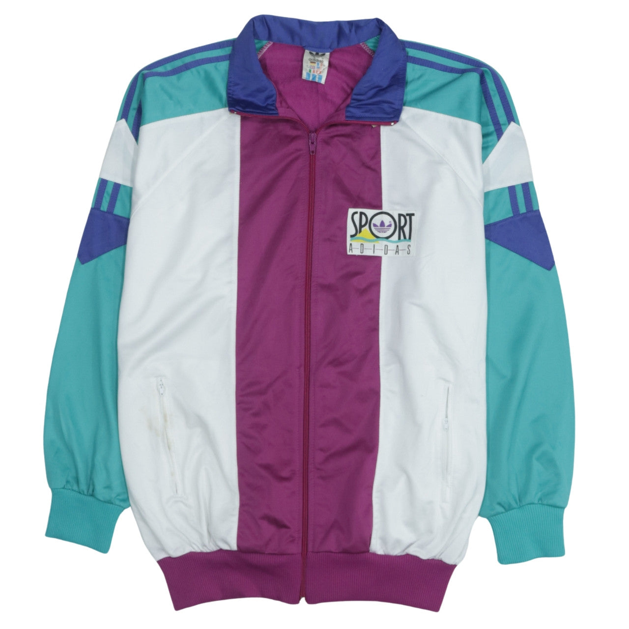 Adidas Mens 90s Retro Track Jacket White Purple Green L