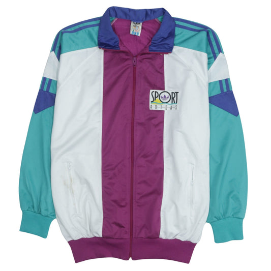 Adidas Mens 90s Retro Track Jacket White Purple Green L
