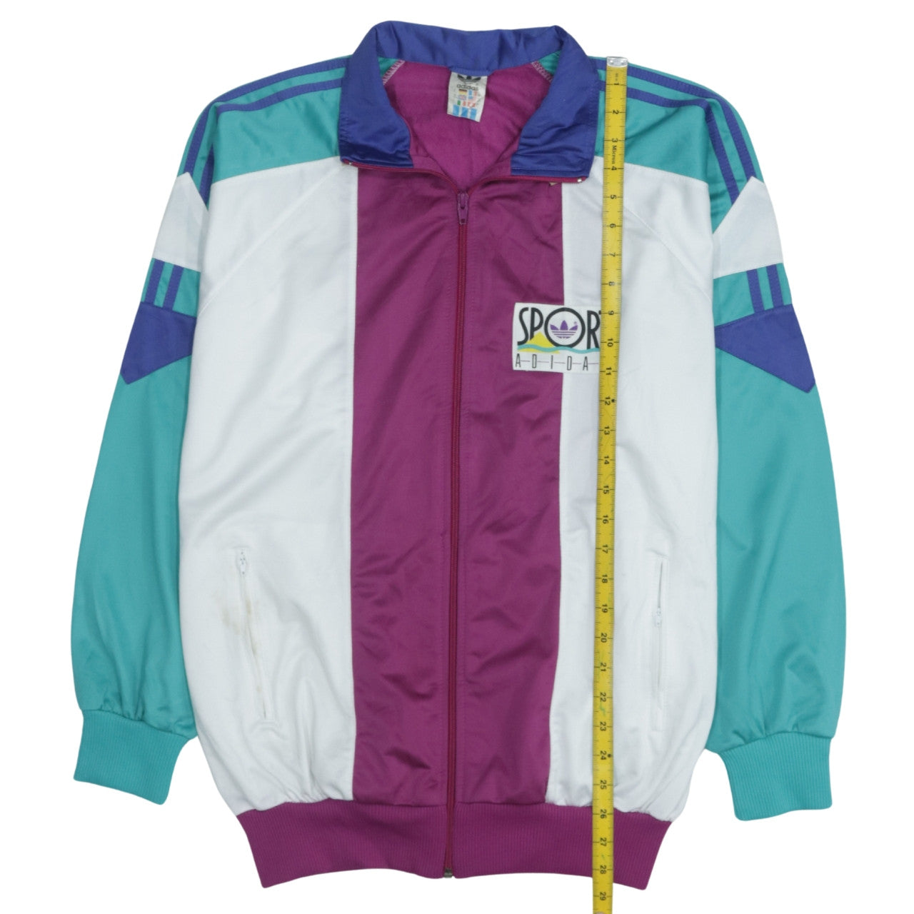 Adidas Mens 90s Retro Track Jacket White Purple Green L