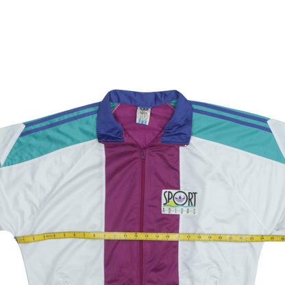 Adidas Mens 90s Retro Track Jacket White Purple Green L
