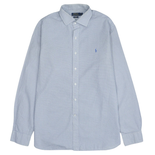 Ralph Lauren Men's Blue Slim Fit Checked Dress Shirt 17/43