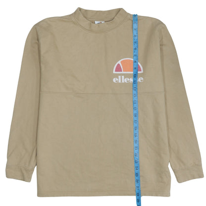 Ellesse Womens Beige Logo Pullover Sweatshirt Size 12 Long Sleeve