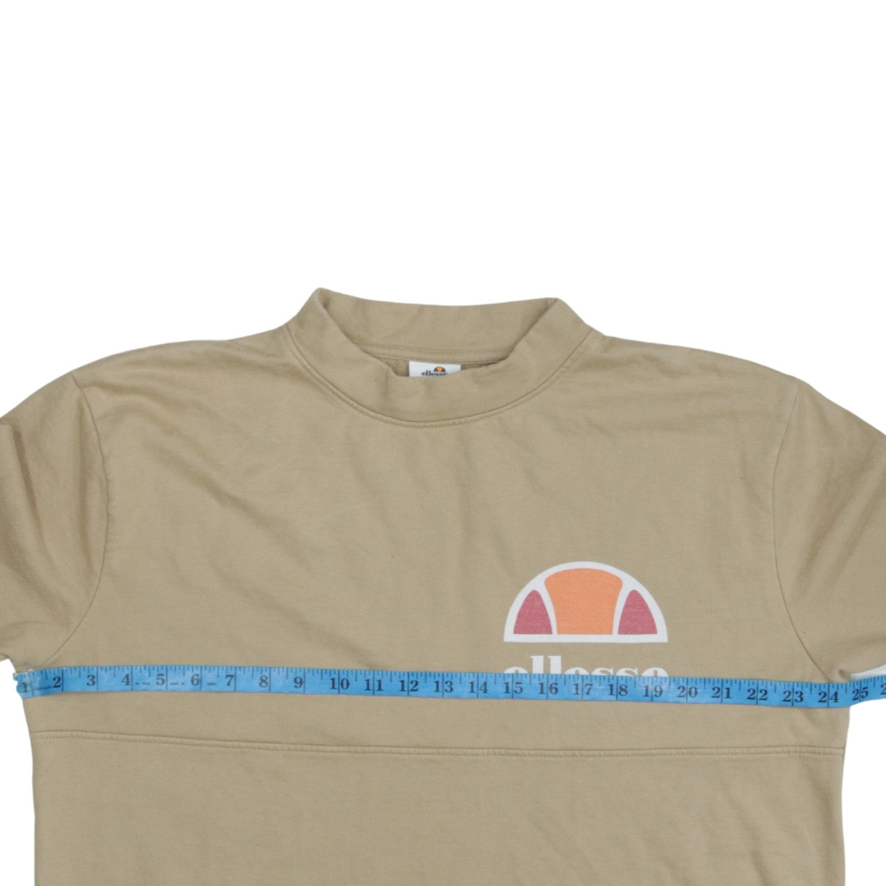 Ellesse Womens Beige Logo Pullover Sweatshirt Size 12 Long Sleeve