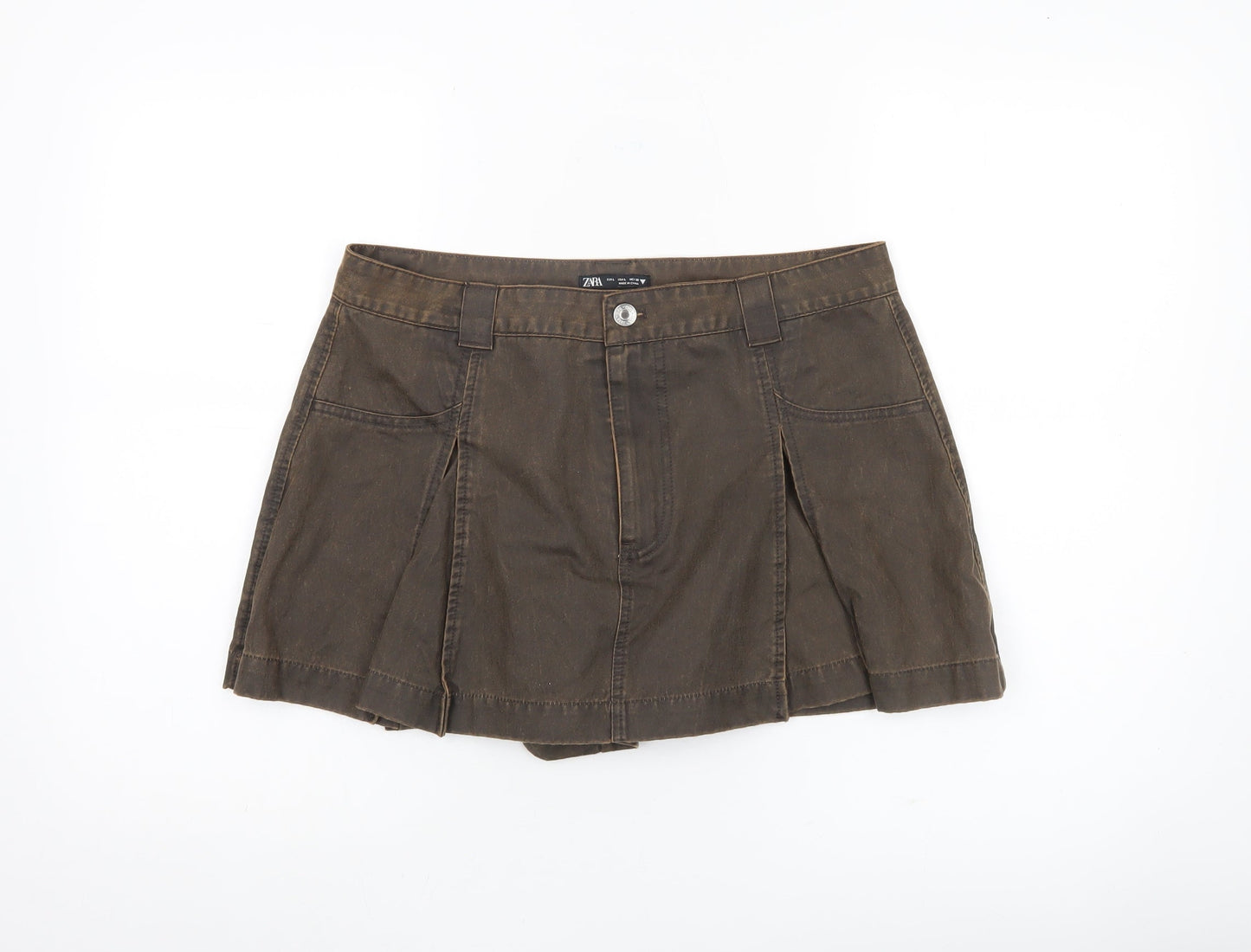 Womens UK Size L Zara Cargo Denim Skort