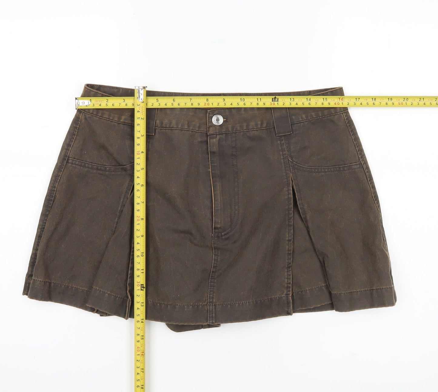 Womens UK Size L Zara Cargo Denim Skort