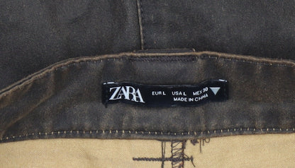 Womens UK Size L Zara Cargo Denim Skort