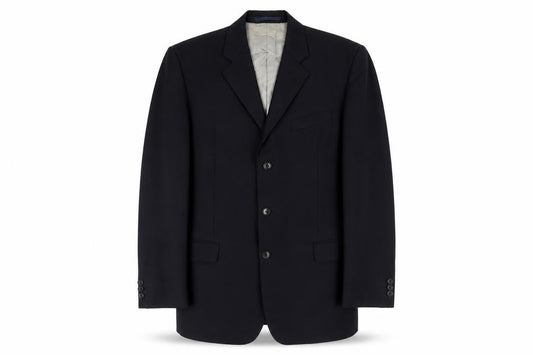 Next Men's Black Wool Blazer Jacket 40L Classic Notch Lapel