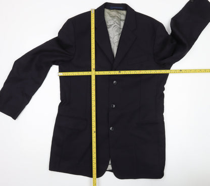 Next Men's Black Wool Blazer Jacket 40L Classic Notch Lapel