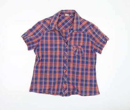 Cotton Traders Womens Multicoloured Plaid Button-Up Shirt Size 16