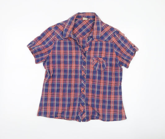 Cotton Traders Womens Multicoloured Plaid Button-Up Shirt Size 16