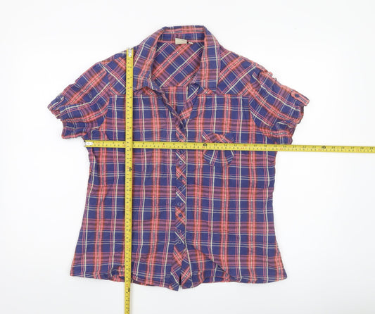 Cotton Traders Womens Multicoloured Plaid Button-Up Shirt Size 16