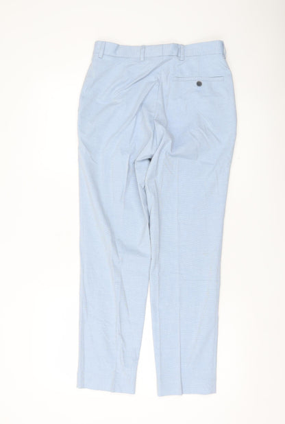 Marks and Spencer Men's Blue Slim Fit Dress Trousers 28W 29L