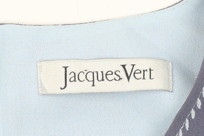 Jacques Vert Women Blue Blouse Size 12 Short Sleeve Scoop Neck