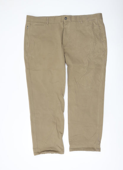 Marks and Spencer Men's Beige Chino Trousers 42W 29L Straight Fit