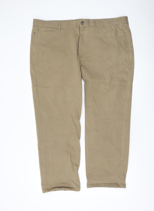 Marks and Spencer Men's Beige Chino Trousers 42W 29L Straight Fit