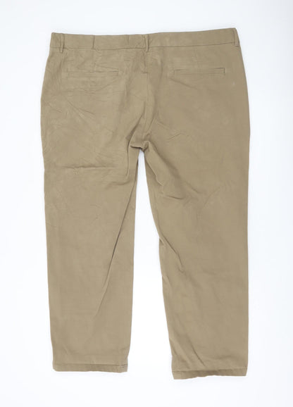 Marks and Spencer Men's Beige Chino Trousers 42W 29L Straight Fit