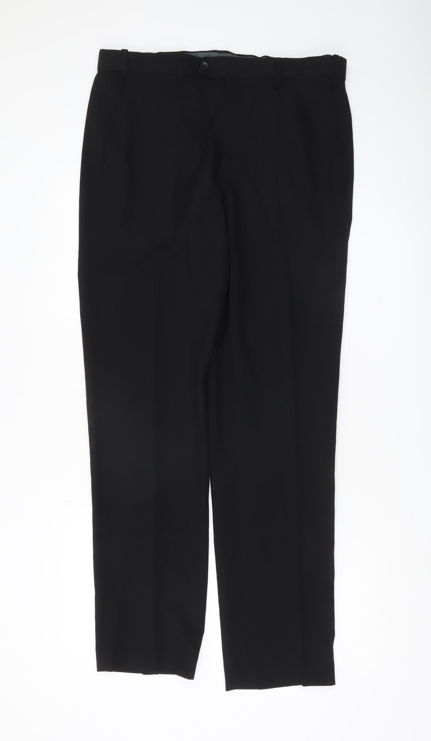 Marks and Spencer Men's Black 34W 34L Regular Fit Dress Pants