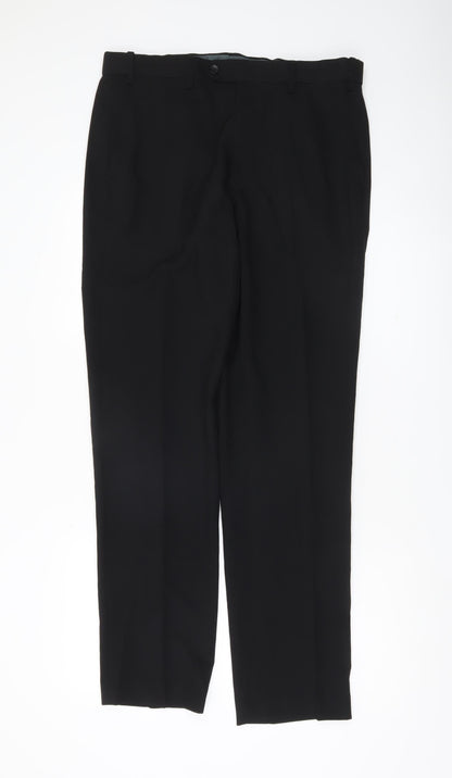 Marks and Spencer Men's Black 34W 34L Regular Fit Dress Pants