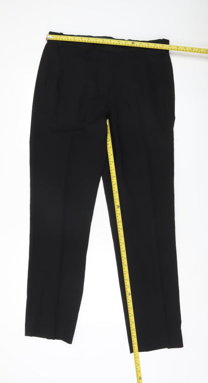 Marks and Spencer Men's Black 34W 34L Regular Fit Dress Pants