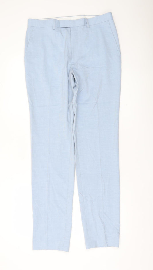 Marks and Spencer Men’s Blue Slim Fit Dress Pants 32W 33L