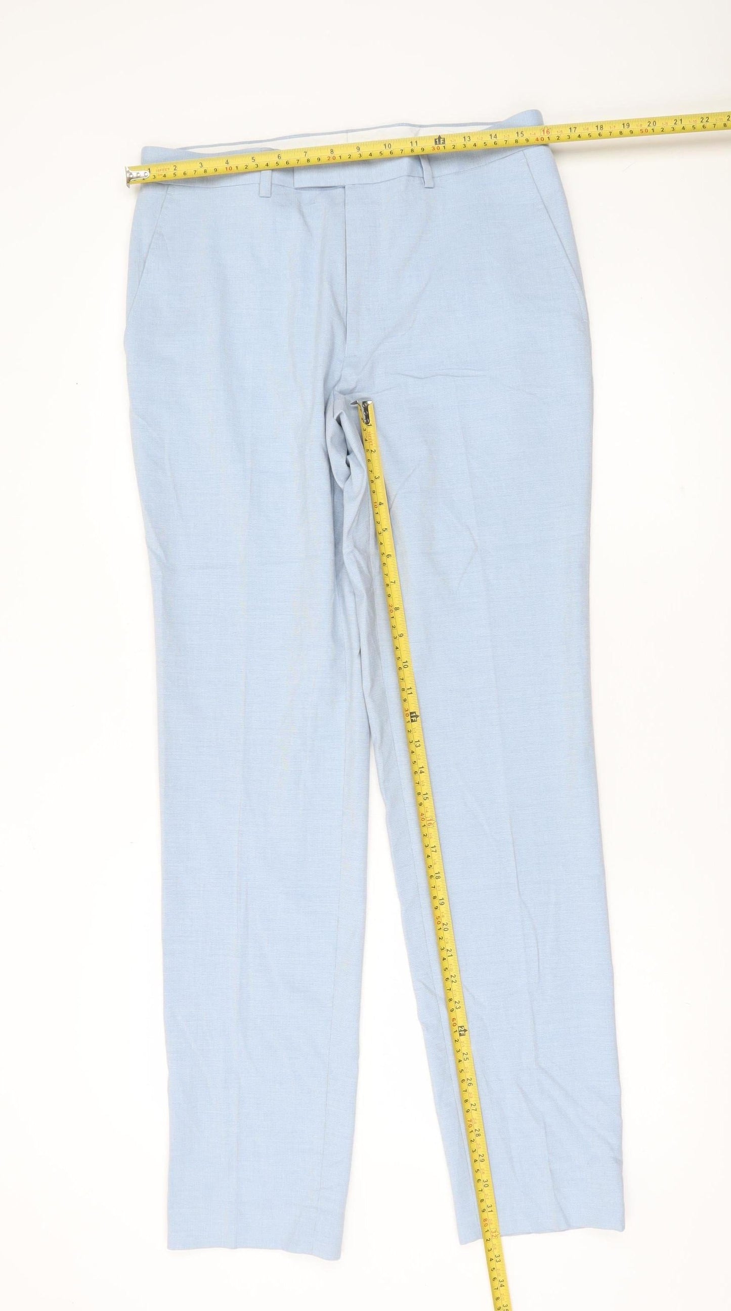 Marks and Spencer Men’s Blue Slim Fit Dress Pants 32W 33L