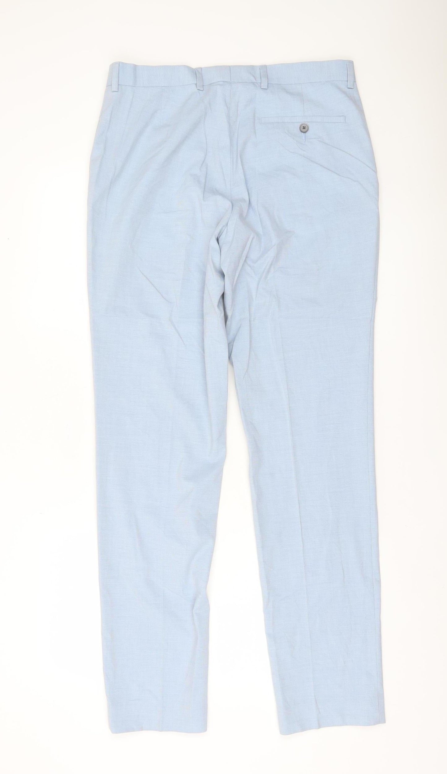 Marks and Spencer Men’s Blue Slim Fit Dress Pants 32W 33L