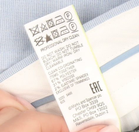 Marks and Spencer Men’s Blue Slim Fit Dress Pants 32W 33L