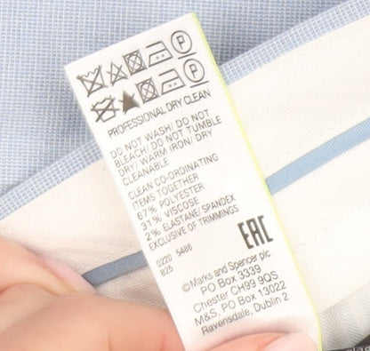 Marks and Spencer Men’s Blue Slim Fit Dress Pants 32W 33L