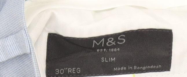 Marks and Spencer Men’s Blue Slim Fit Dress Pants 30W 30L