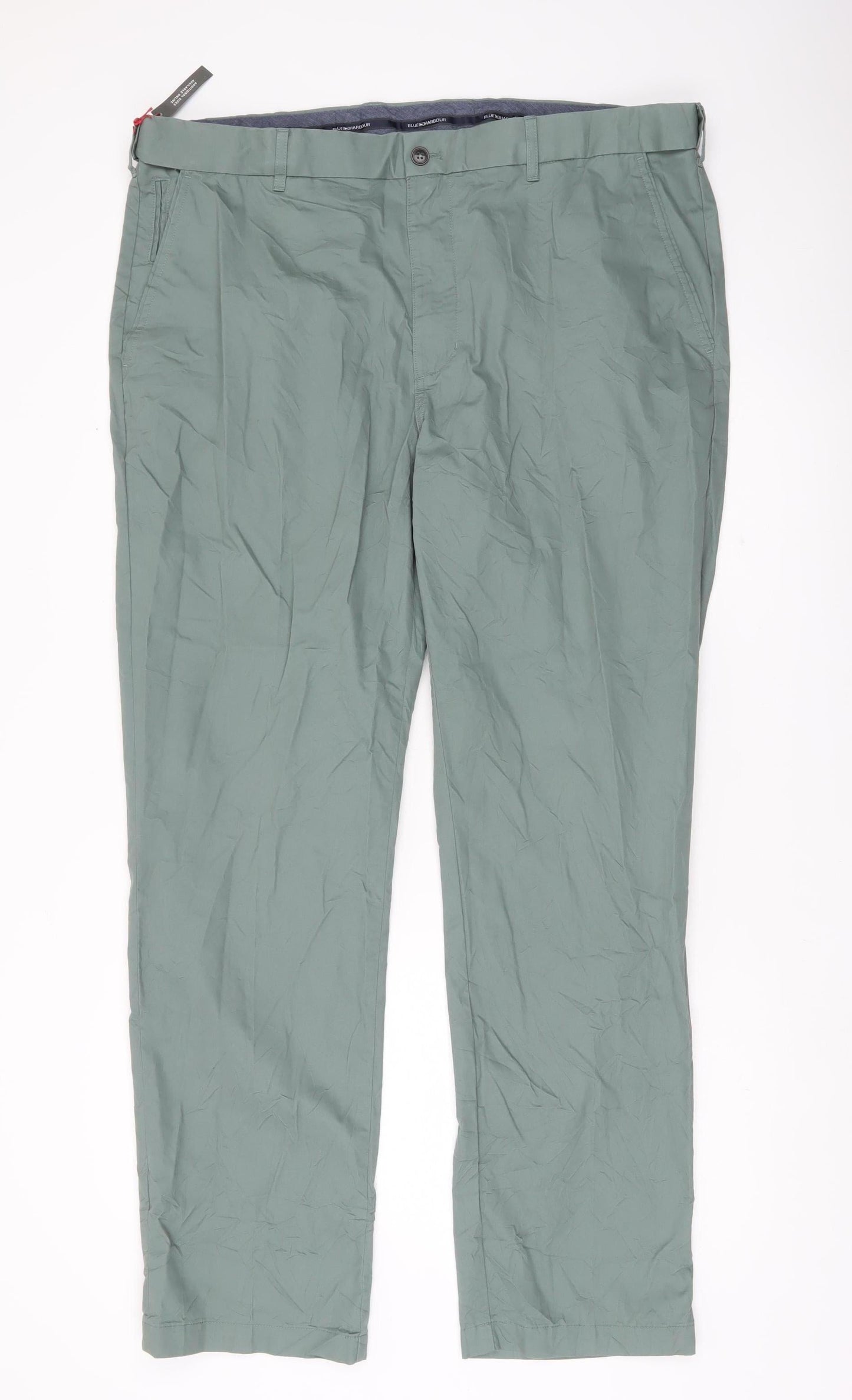 Marks and Spencer Men’s Green Chino Trousers 42W 33L Regular Fit