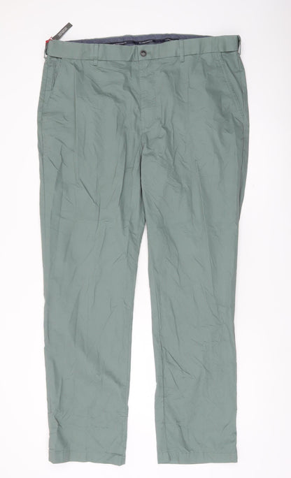 Marks and Spencer Men’s Green Chino Trousers 42W 33L Regular Fit