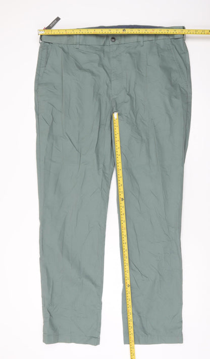 Marks and Spencer Men’s Green Chino Trousers 42W 33L Regular Fit