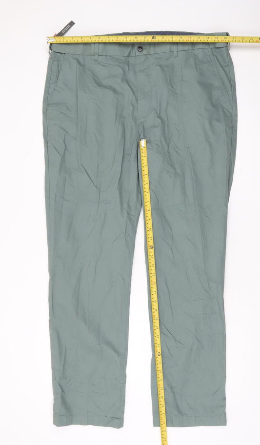 Marks and Spencer Men’s Green Chino Trousers 42W 33L Regular Fit