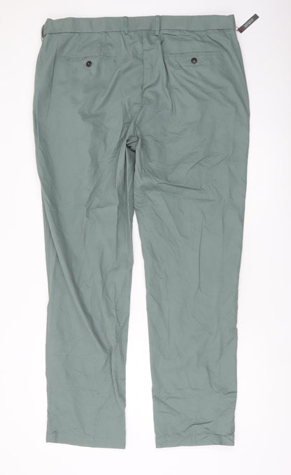 Marks and Spencer Men’s Green Chino Trousers 42W 33L Regular Fit