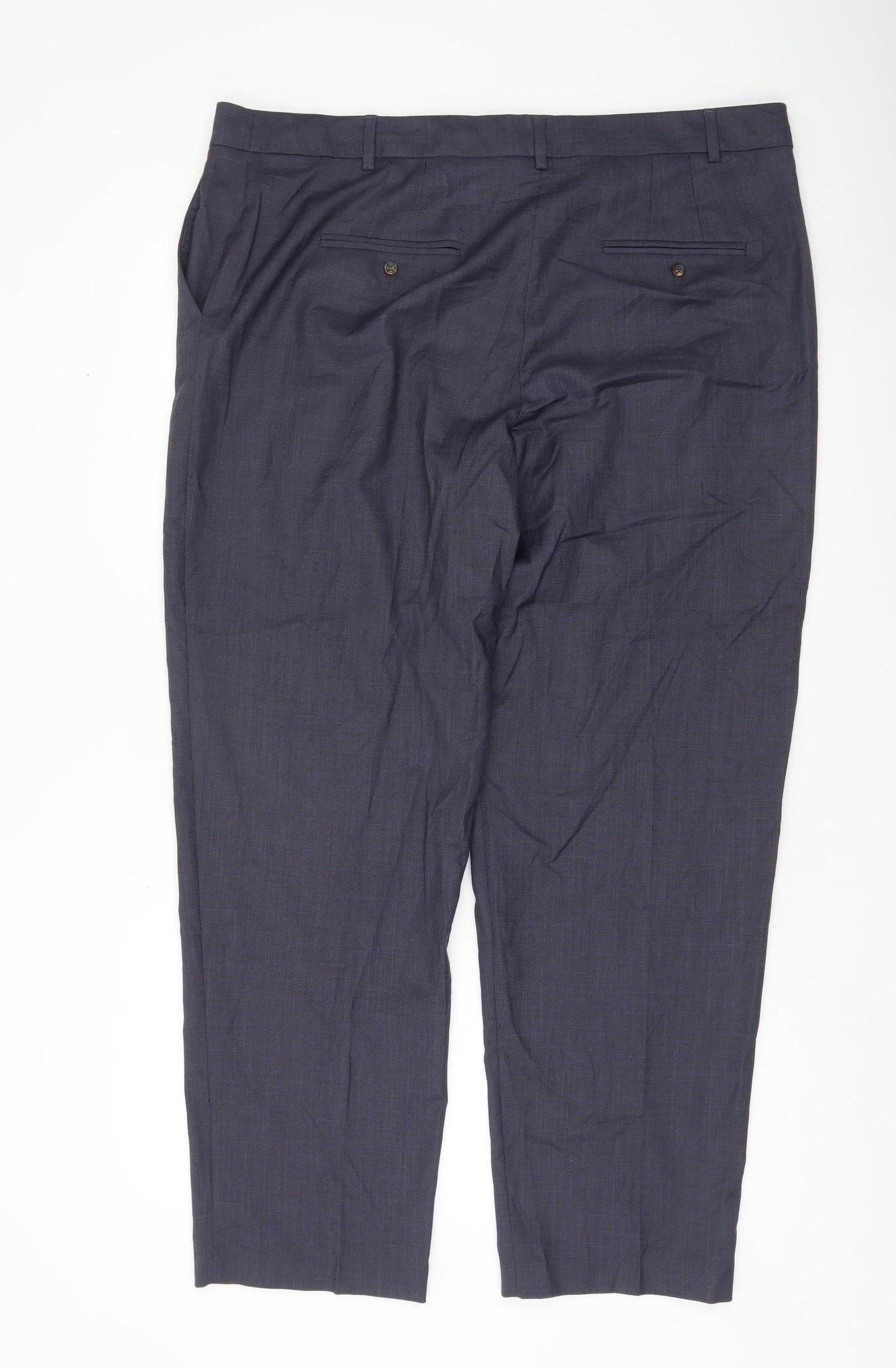 Womens UK Size 18 Marks and Spencer Relaxed Fit Dress Pants Blue Trousers