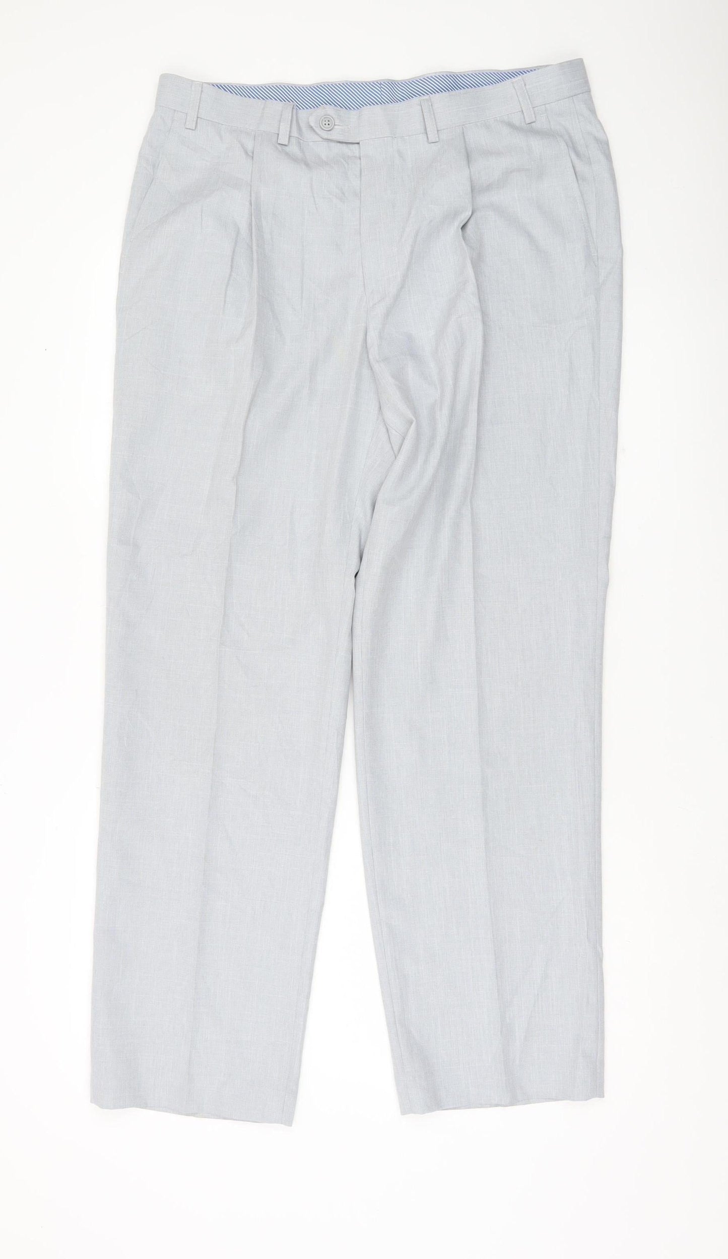 Marks and Spencer Men’s Grey 36x31 Pleated Dress Pants Trousers