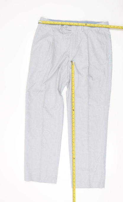 Marks and Spencer Men’s Grey 36x31 Pleated Dress Pants Trousers