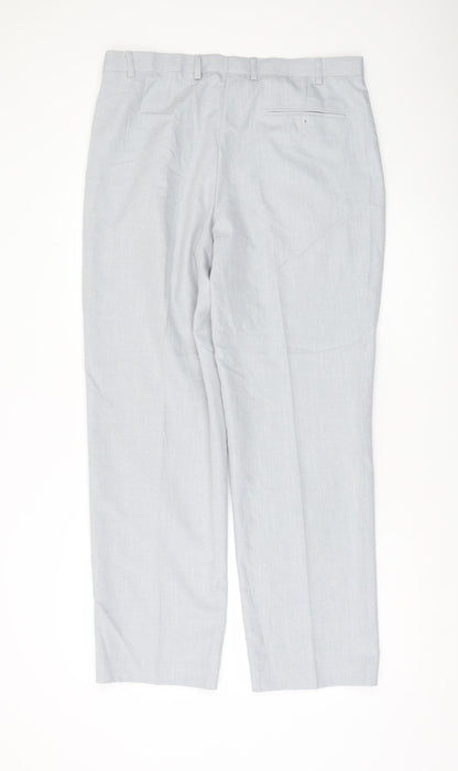 Marks and Spencer Men’s Grey 36x31 Pleated Dress Pants Trousers