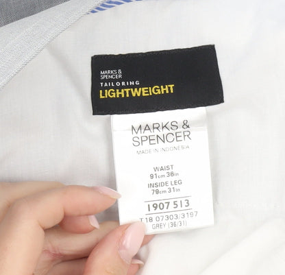 Marks and Spencer Men’s Grey 36x31 Pleated Dress Pants Trousers