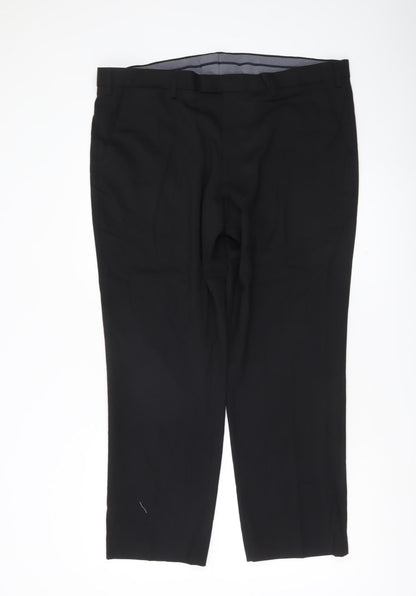 Marks and Spencer Men’s Black 40in Waist Regular Fit Dress Trousers